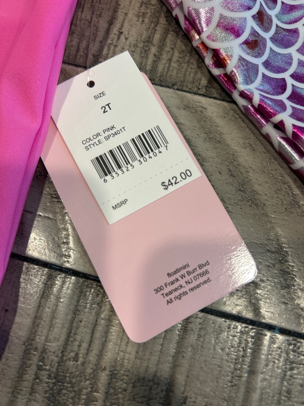 Floatimini Pink Mermaid-Scale Rashguard Set - Picture 2 of 2